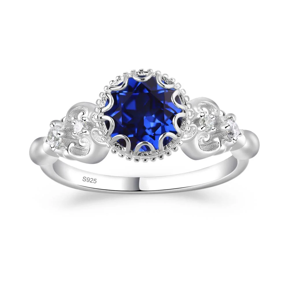 Vintage Style Sapphire Ring - Image 2