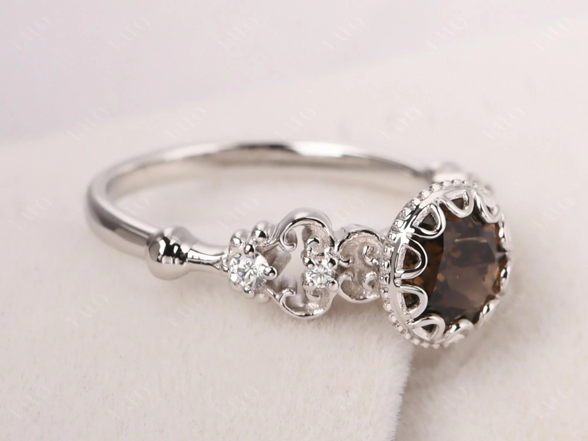 Vintage Style Smoky Quartz Ring - Image 11