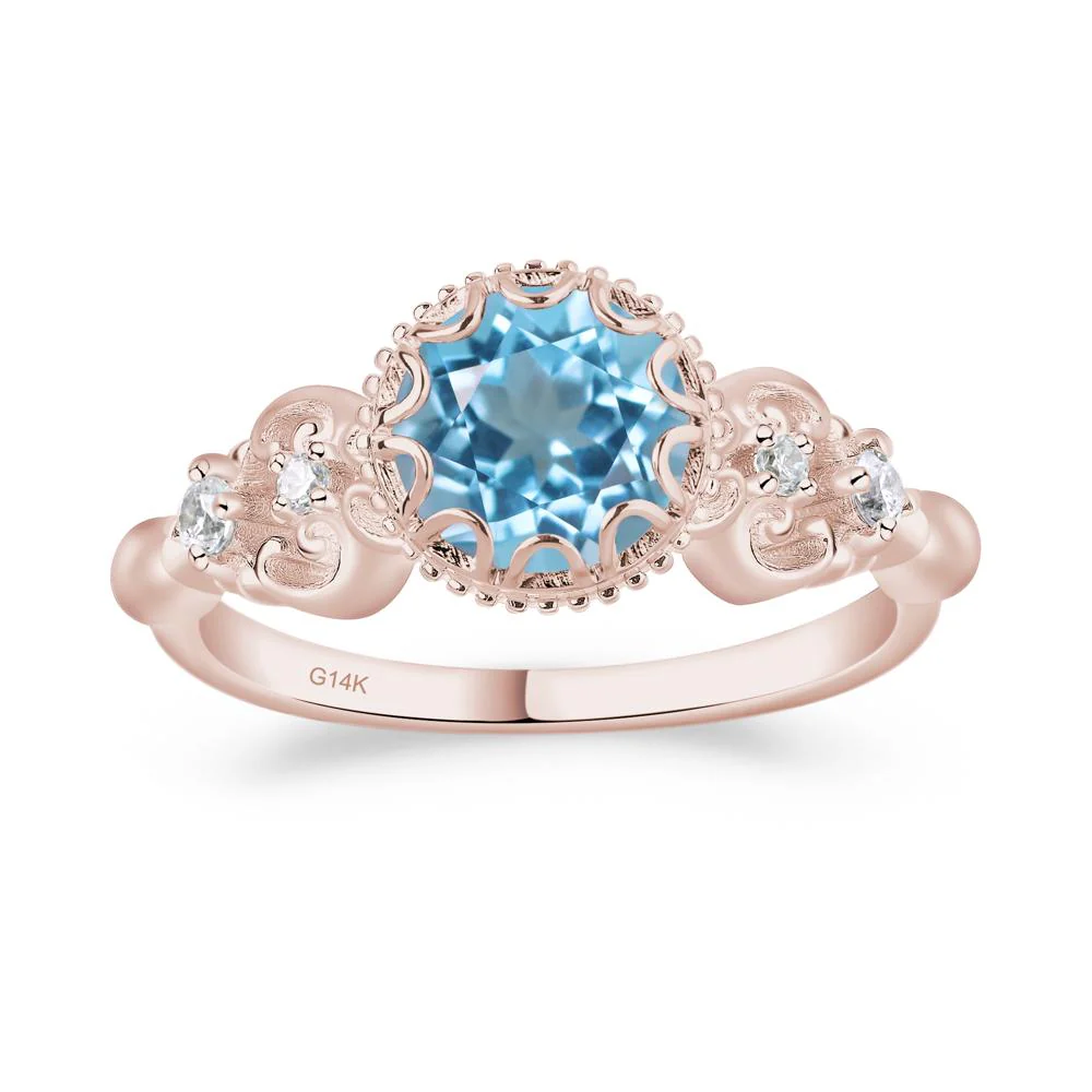 Vintage Style Swiss Blue Topaz Ring - Image 5