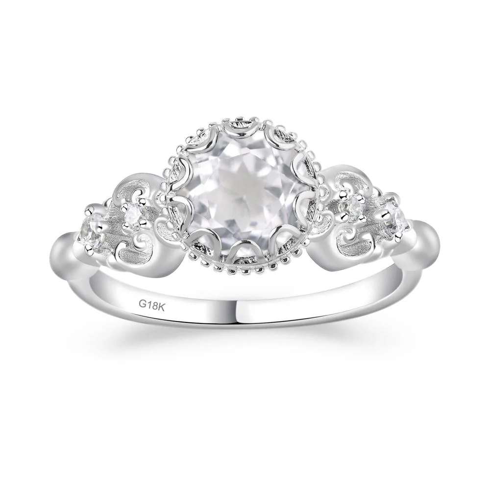 Vintage Style White Topaz Ring - Image 7
