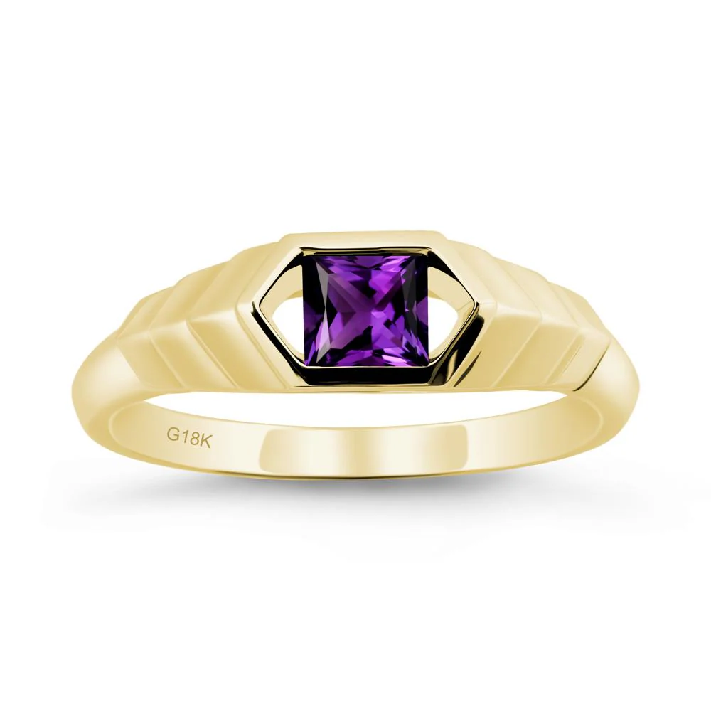 Asscher Amethyst Ring with Hexagon Frame - Image 6