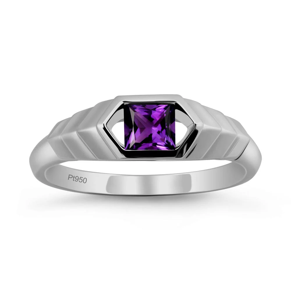 Asscher Amethyst Ring with Hexagon Frame - Image 8