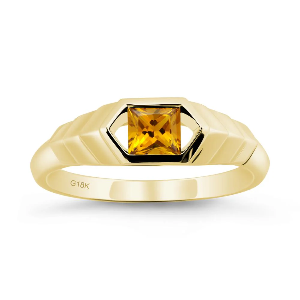 Asscher Citrine Ring with Hexagon Frame - Image 7