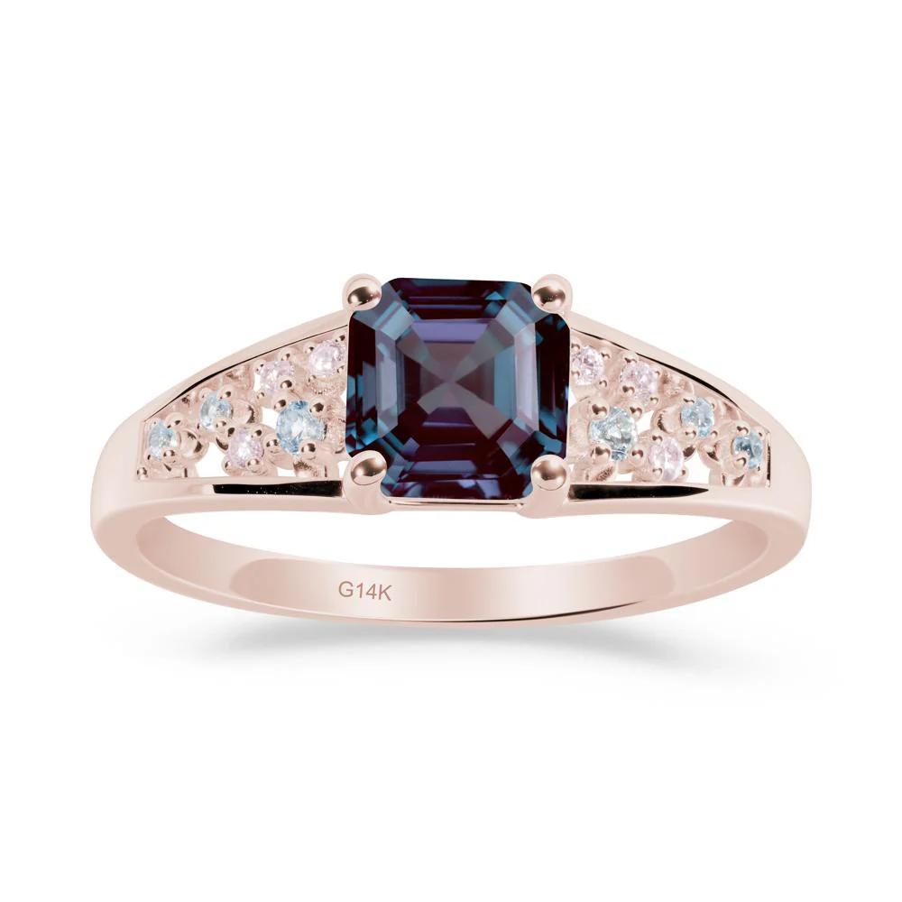 Asscher Cut Alexandrite Cluster Ring - Image 4