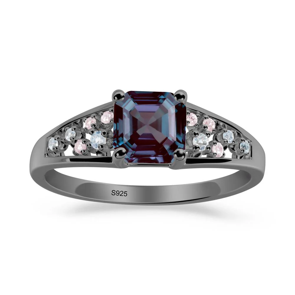 Asscher Cut Alexandrite Cluster Ring - Image 5