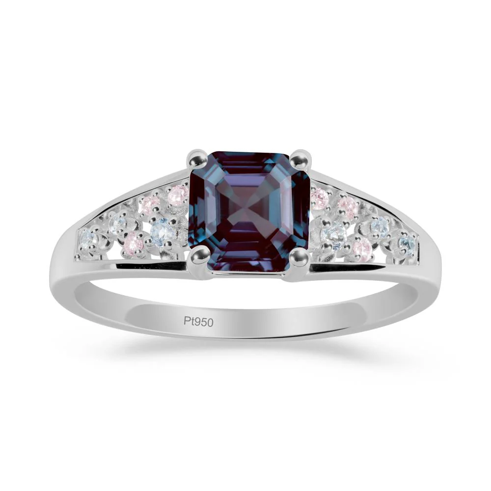Asscher Cut Alexandrite Cluster Ring - Image 7