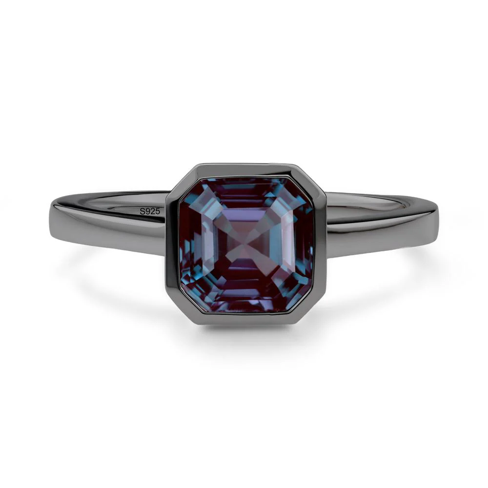 Asscher Cut Alexandrite Engagement Ring - Image 4