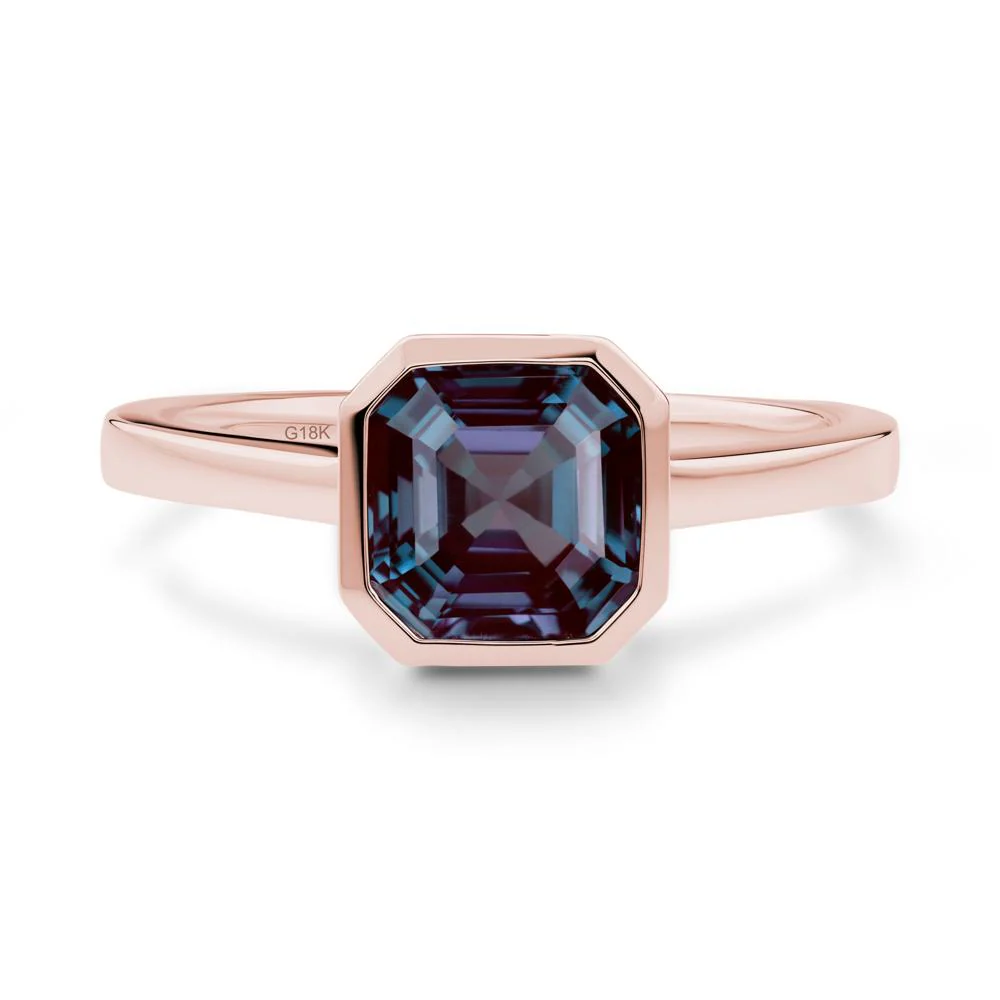 Asscher Cut Alexandrite Engagement Ring - Image 5