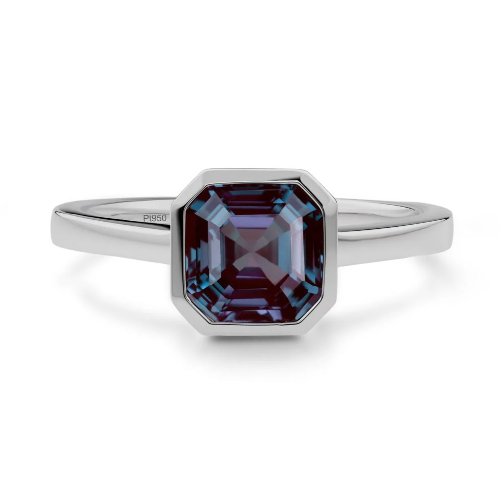 Asscher Cut Alexandrite Engagement Ring - Image 7