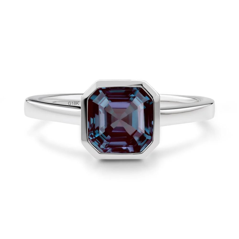 Asscher Cut Alexandrite Engagement Ring - Image 8
