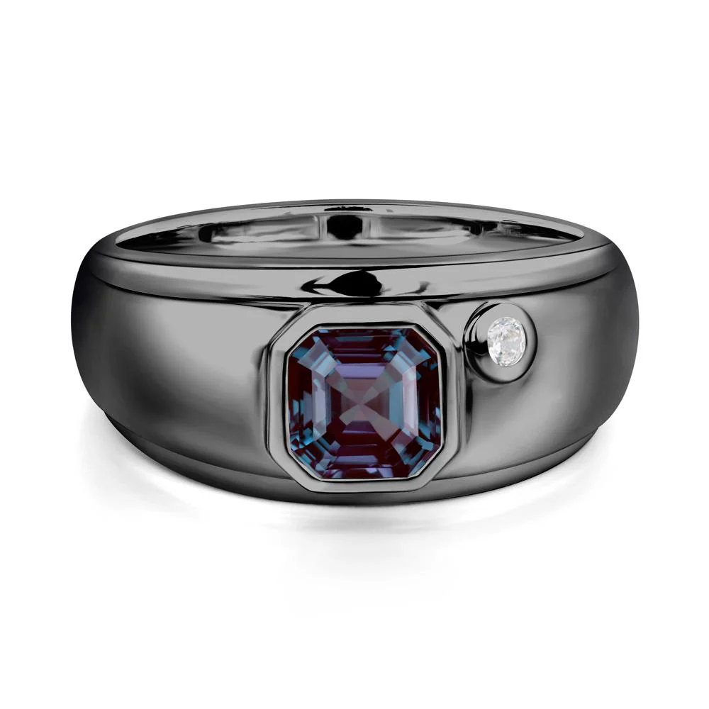 Asscher Cut Alexandrite Men's Ring - Image 3