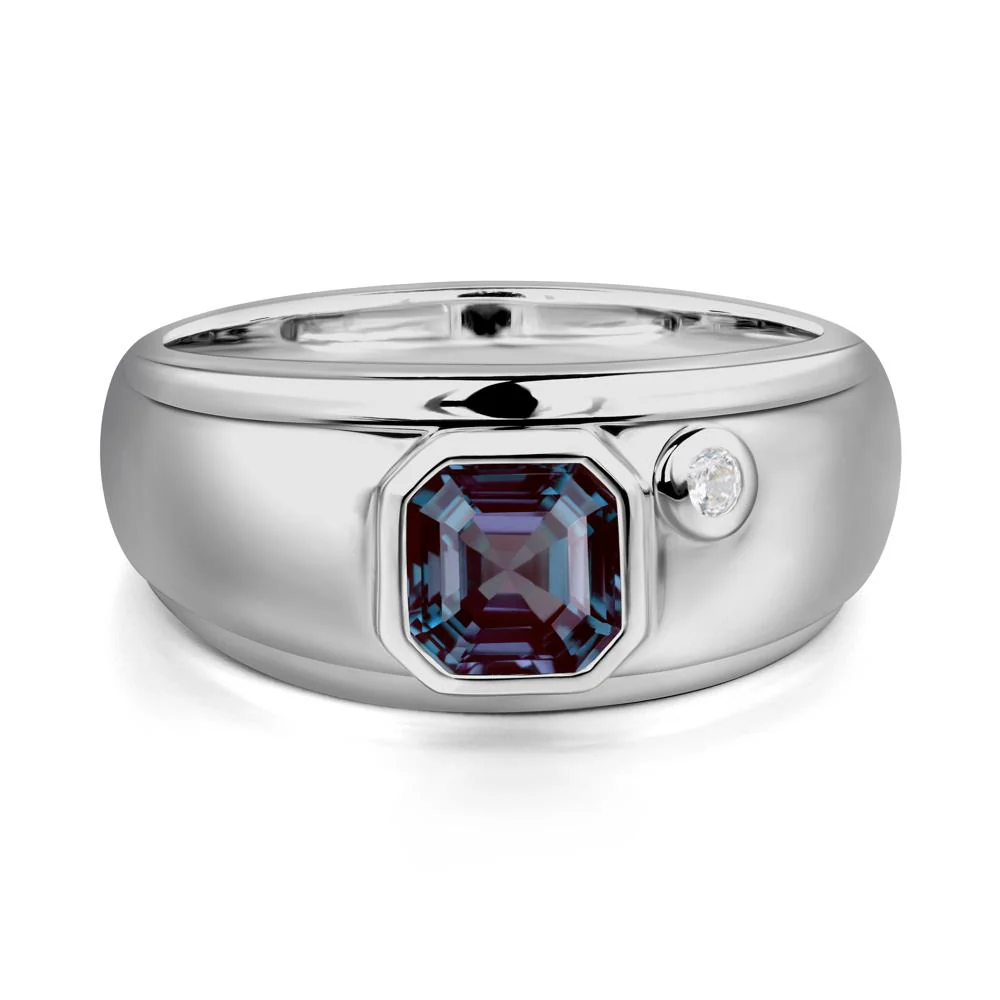 Asscher Cut Alexandrite Men's Ring - Image 6
