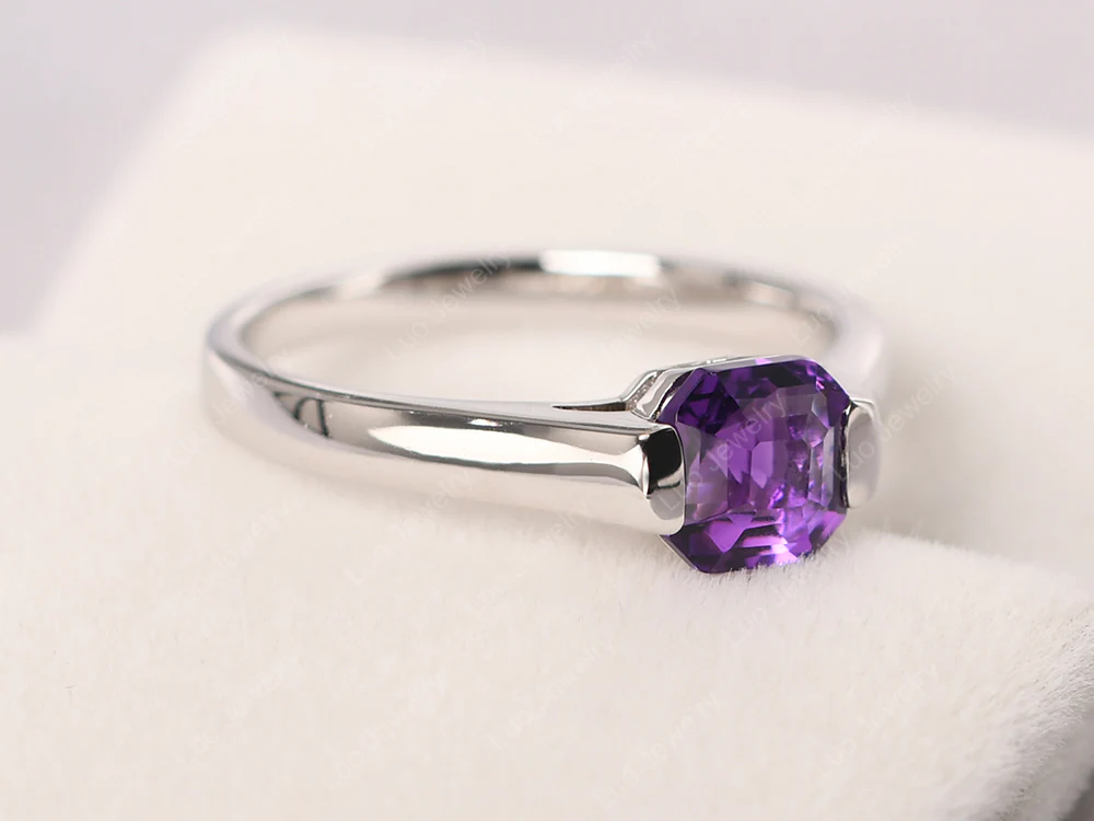 Amethyst Half Bezel Ring - Image 2