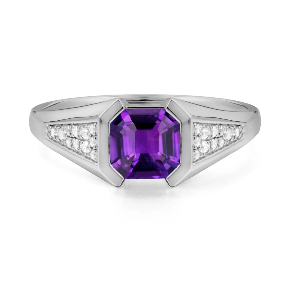 Asscher Cut Amethyst Statement Ring - Image 9