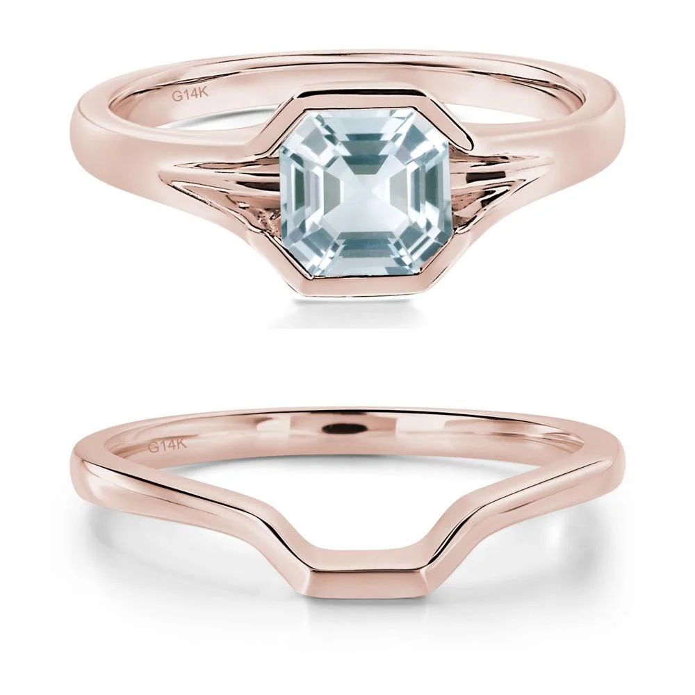 Aquamarine Bezel Engagement Ring - Image 11
