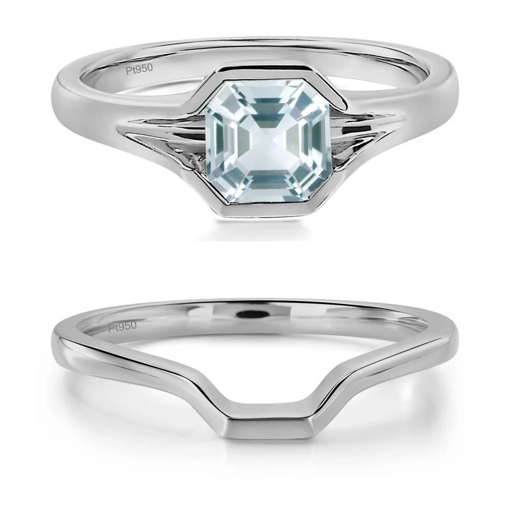 Aquamarine Bezel Engagement Ring - Image 25