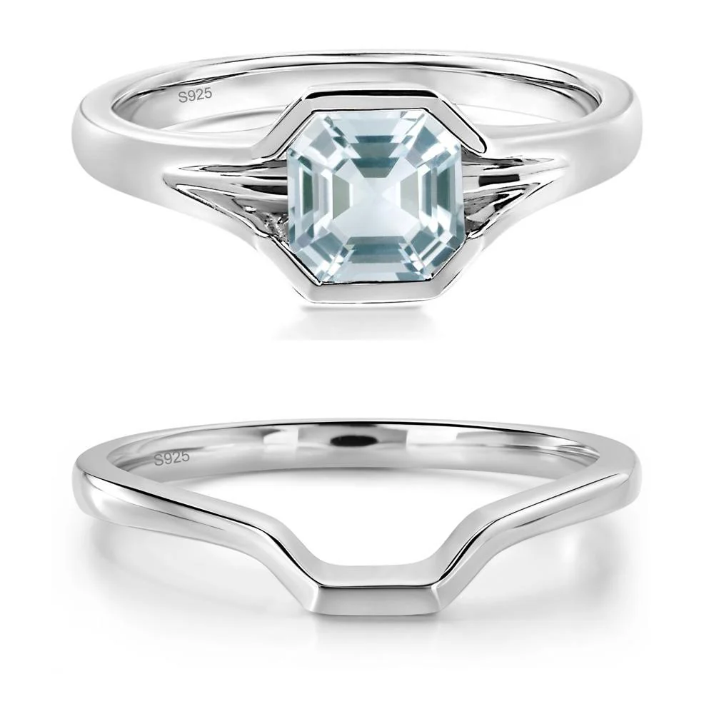 Aquamarine Bezel Engagement Ring - Image 27