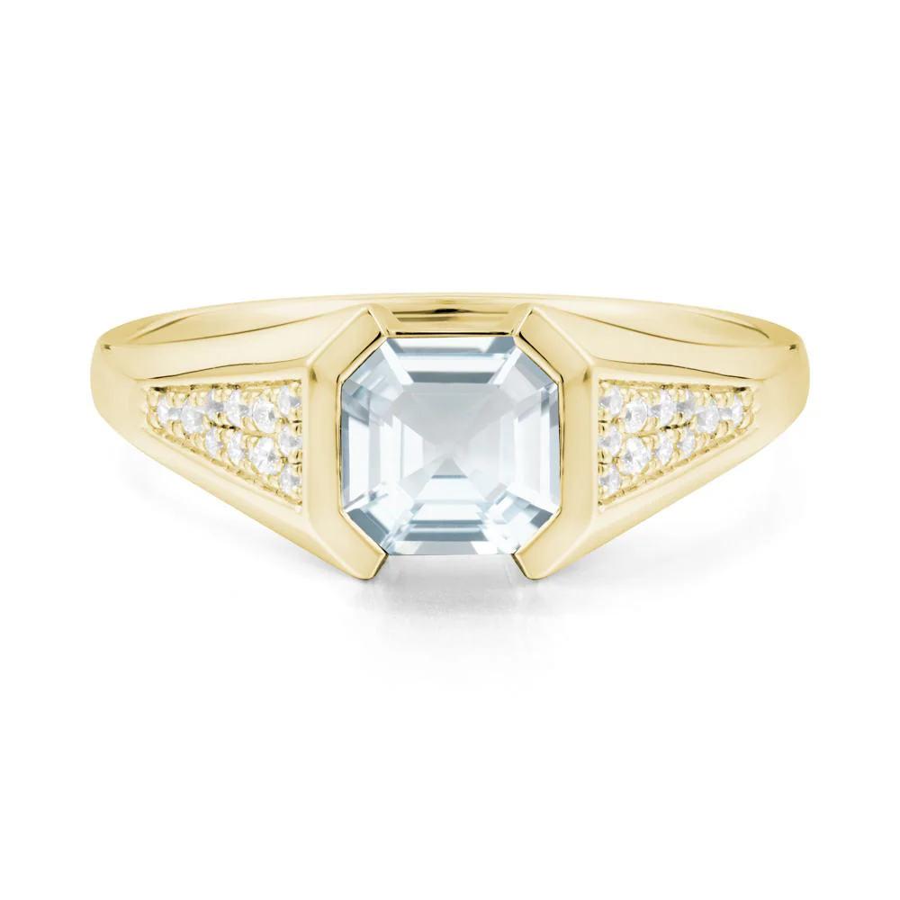 Asscher Cut Aquamarine Statement Ring - Image 4