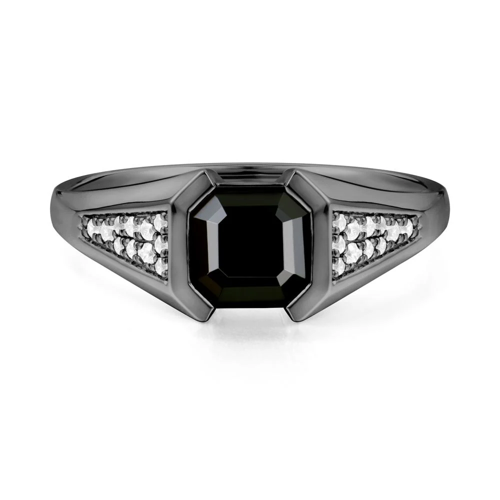 Asscher Cut Black Spinel Statement Ring - Image 7