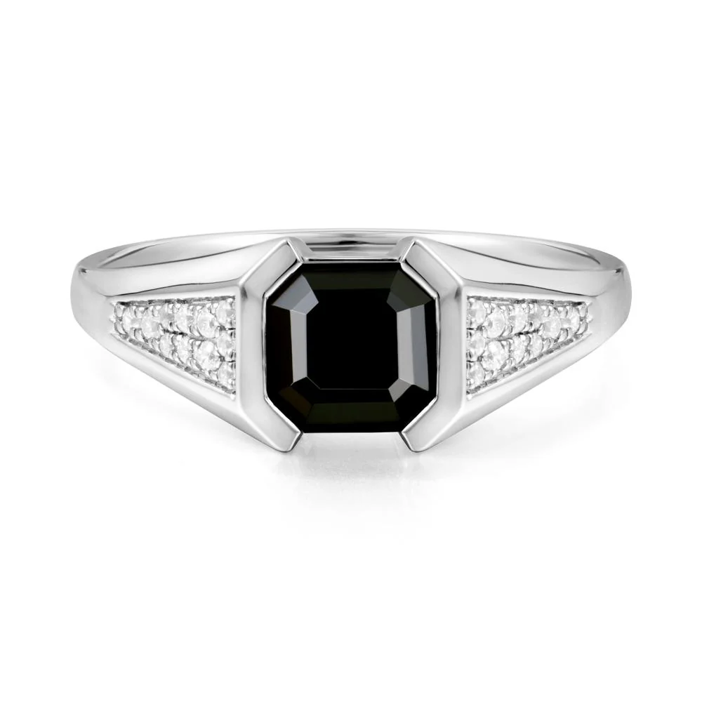 Asscher Cut Black Spinel Statement Ring - Image 9