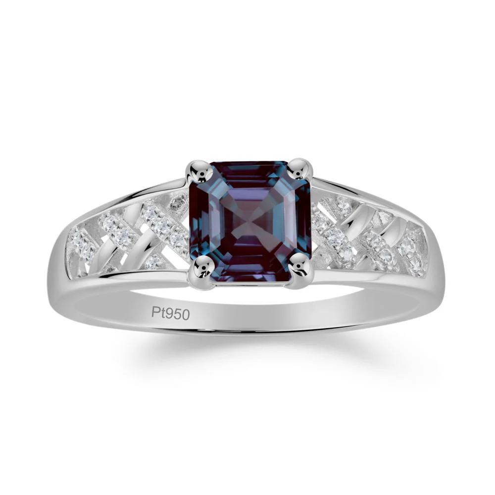 Asscher Cut Braided Design Alexandrite Engagement Ring - Image 7