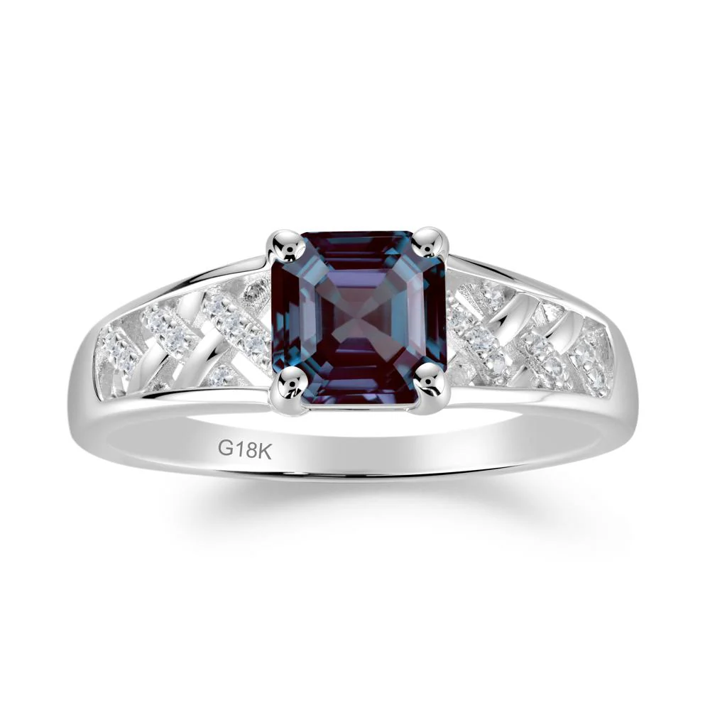 Asscher Cut Braided Design Alexandrite Engagement Ring - Image 9