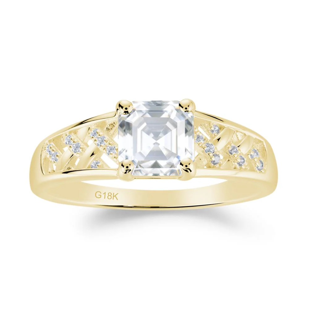 Asscher Cut Braided Design Moissanite Engagement Ring - Image 6
