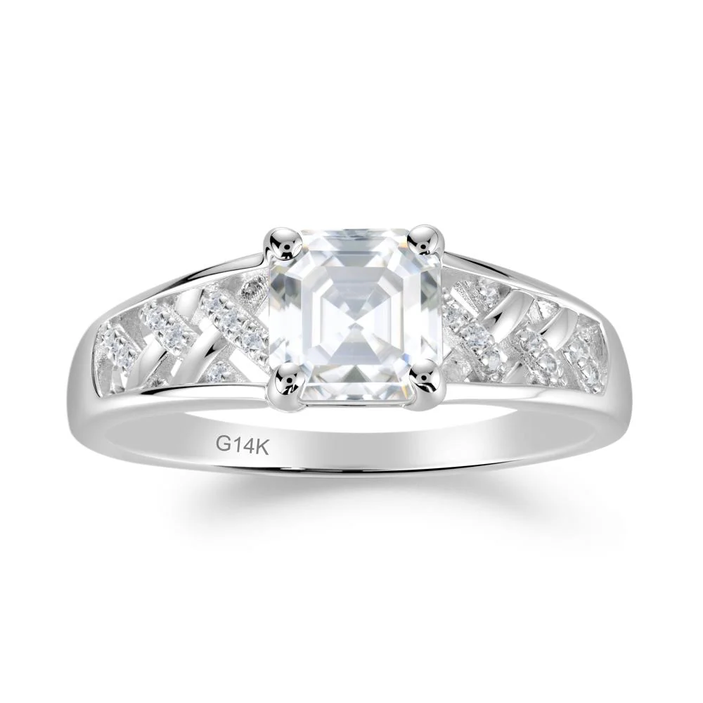 Asscher Cut Braided Design Moissanite Engagement Ring - Image 7