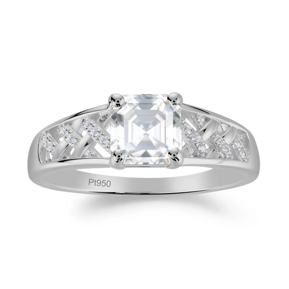 Asscher Cut Braided Design Moissanite Engagement Ring - Image 8