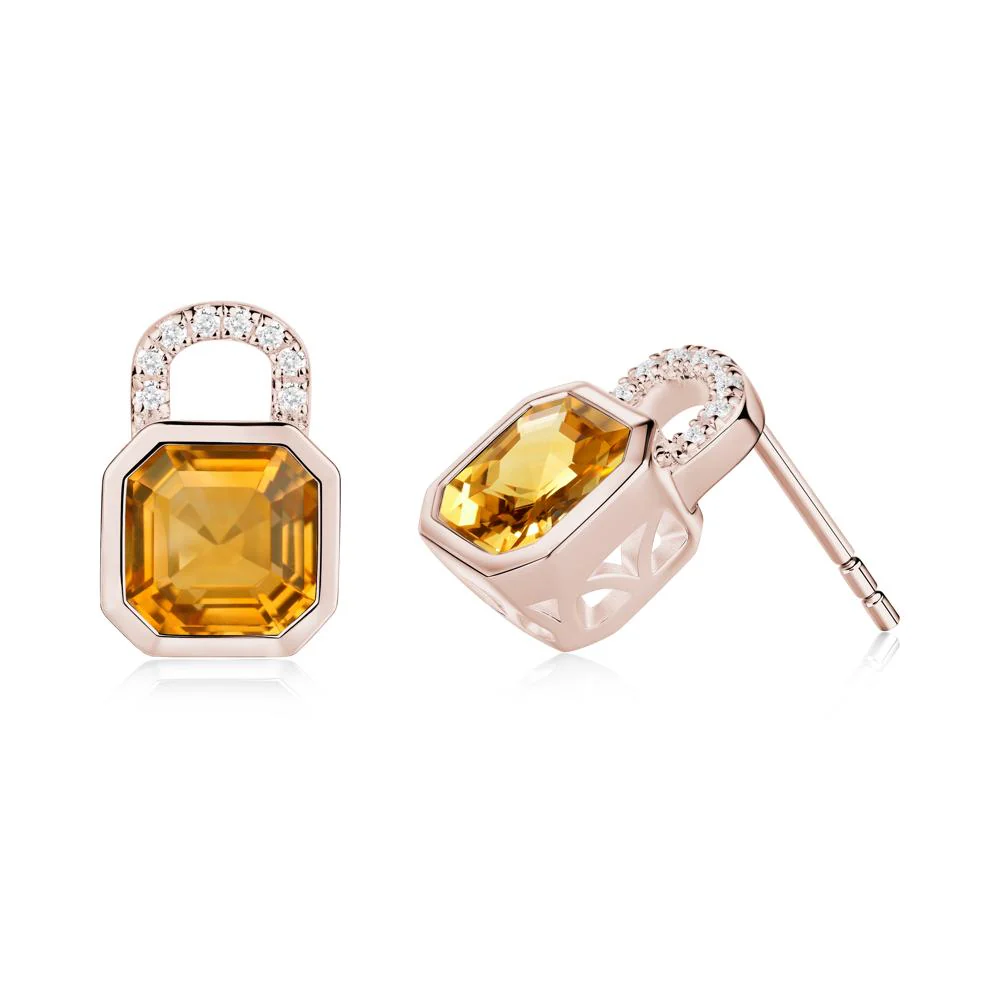 Asscher Cut Citrine Earrings - Image 5