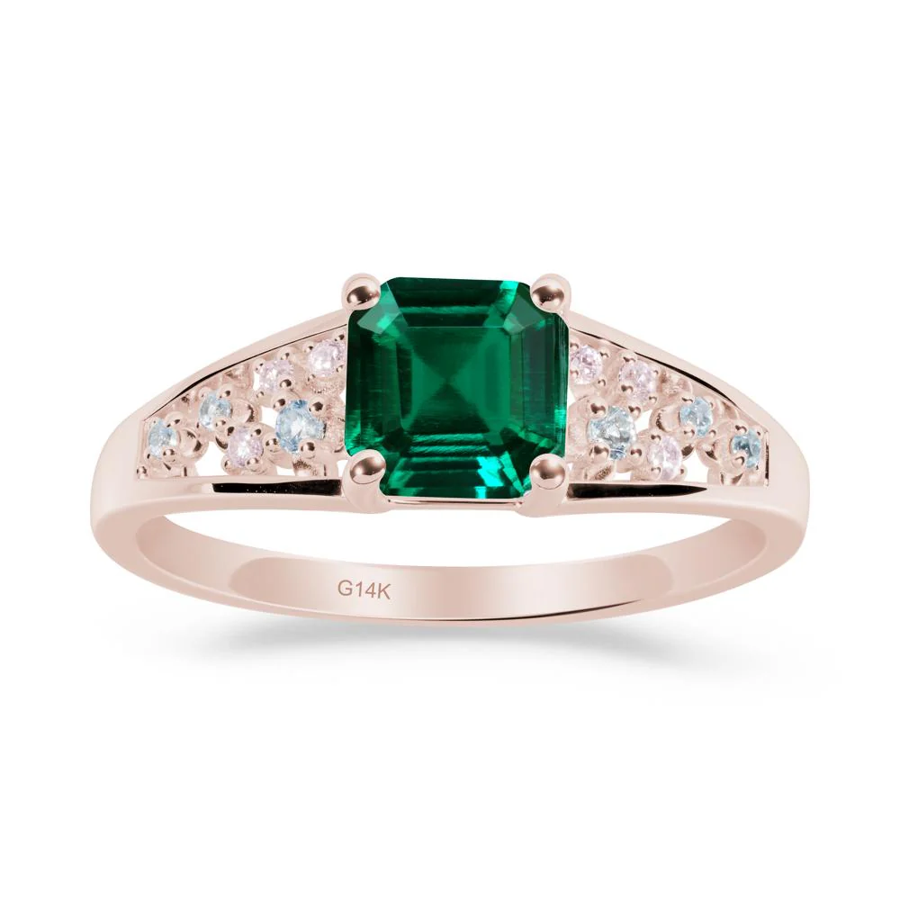 Asscher Cut Emerald Cluster Ring - Image 9
