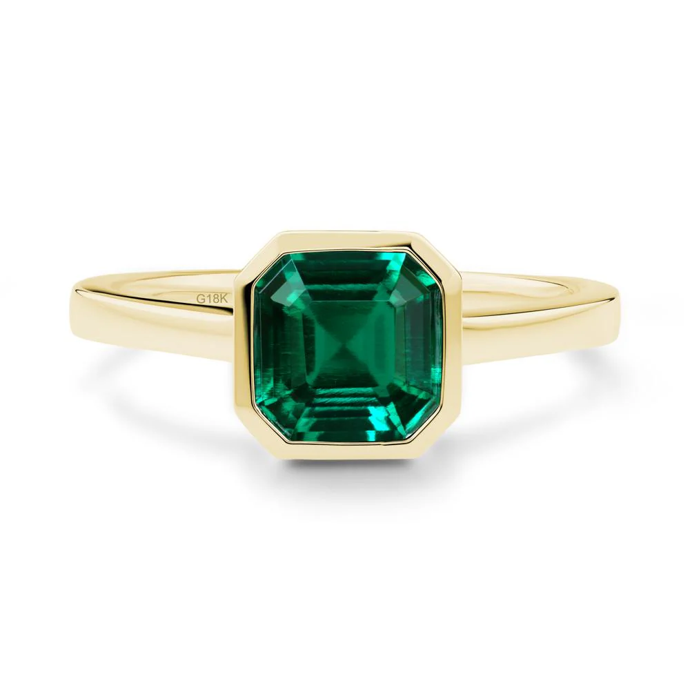 Asscher Cut Emerald Engagement Ring - Image 3