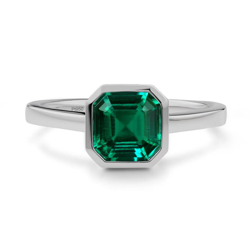 Asscher Cut Emerald Engagement Ring - Image 4