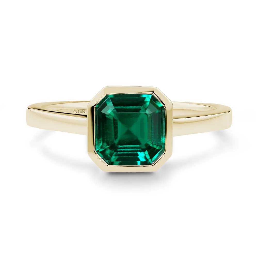 Asscher Cut Emerald Engagement Ring - Image 7