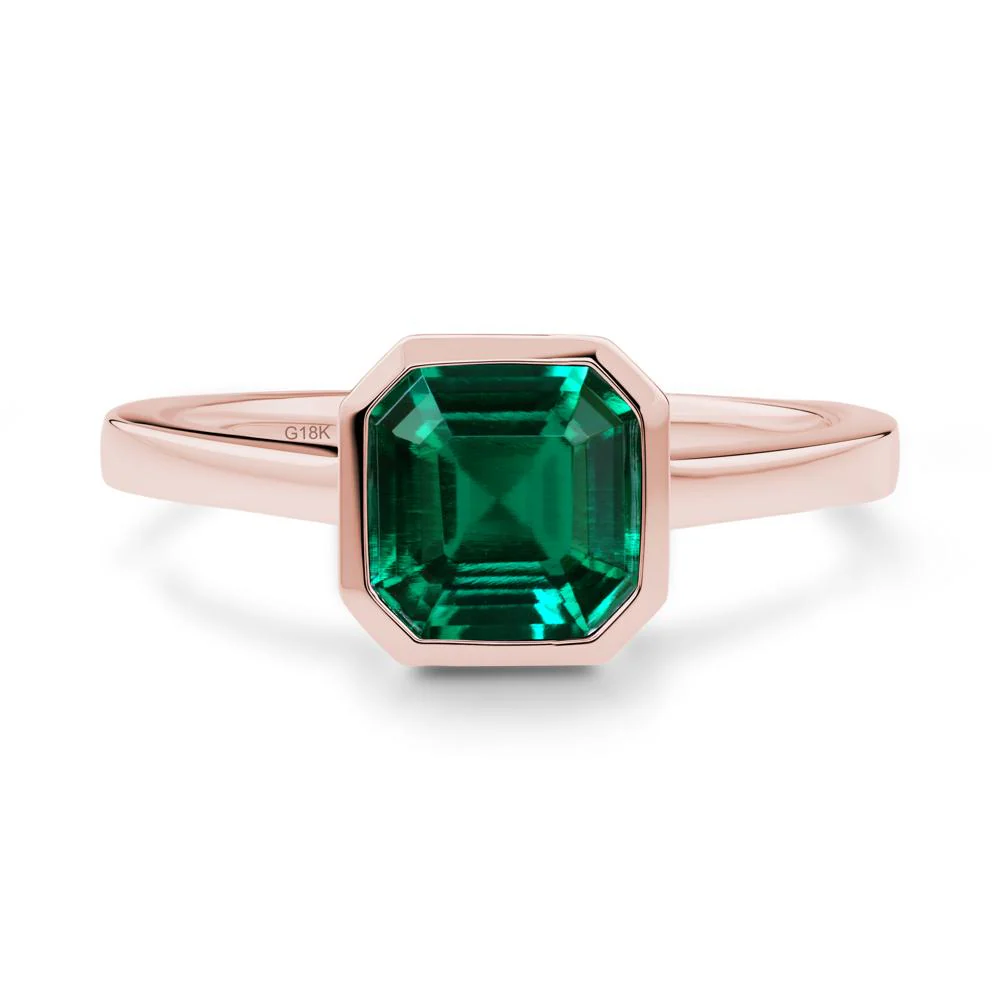 Asscher Cut Emerald Engagement Ring - Image 9
