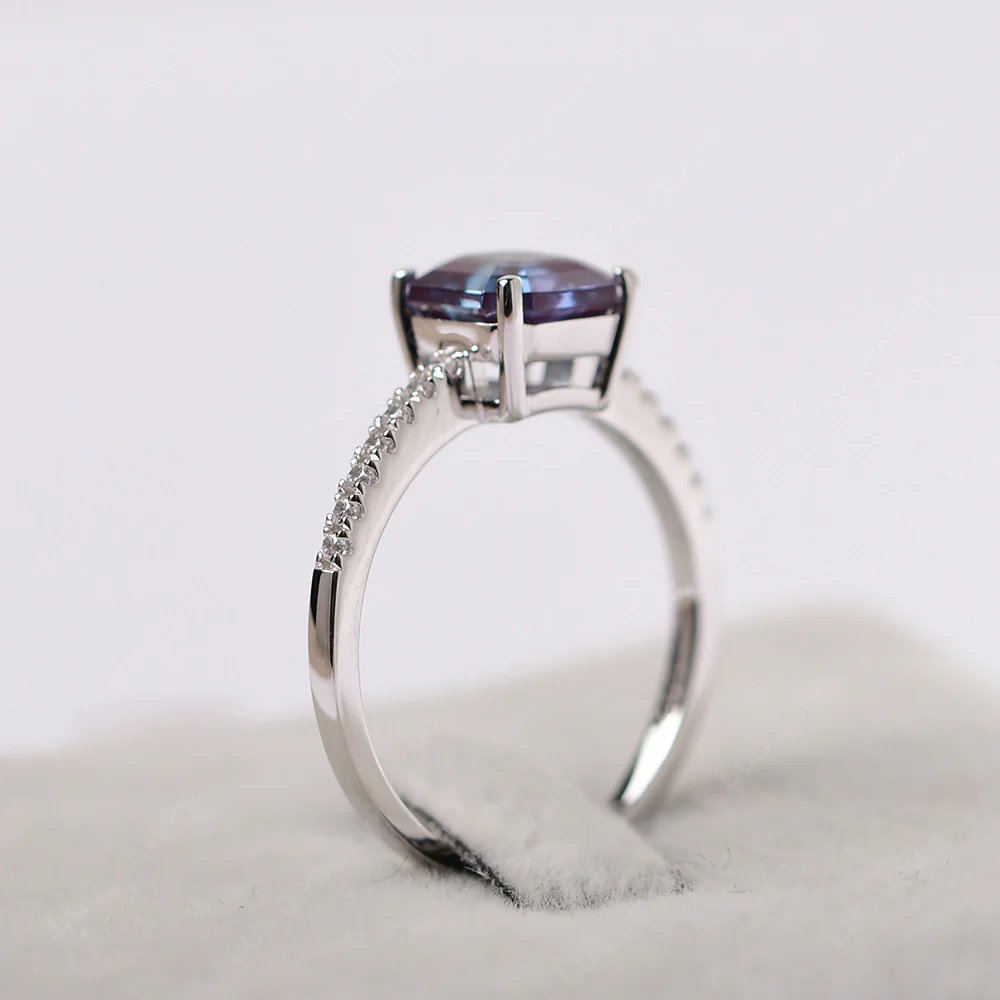 Simple Alexandrite Asscher Cut Ring - Image 5