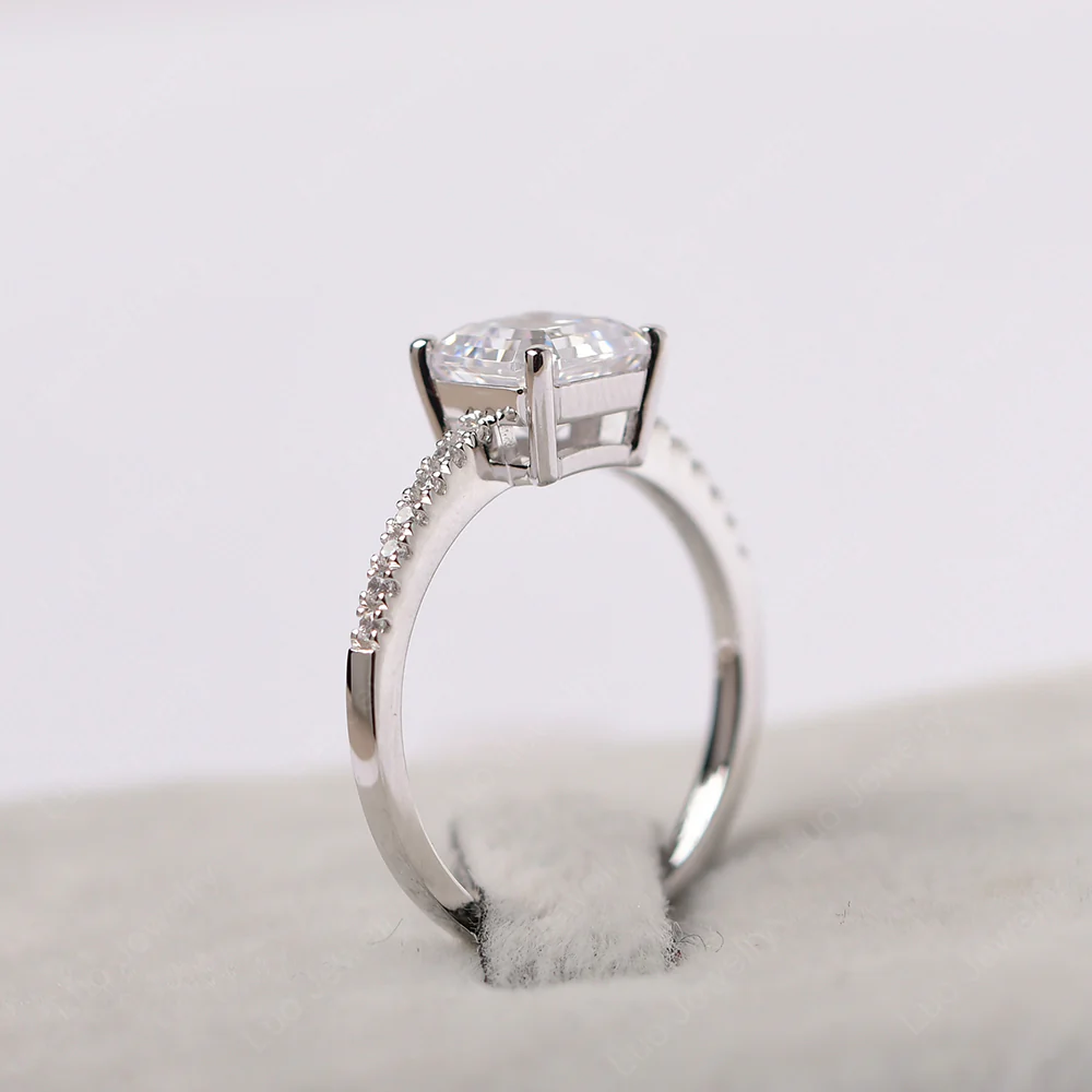 Simple Cubic Zirconia Asscher Cut Ring - Image 5