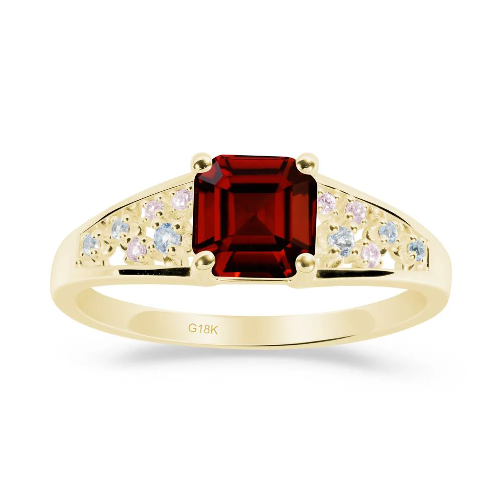 Asscher Cut Garnet Cluster Ring - Image 7