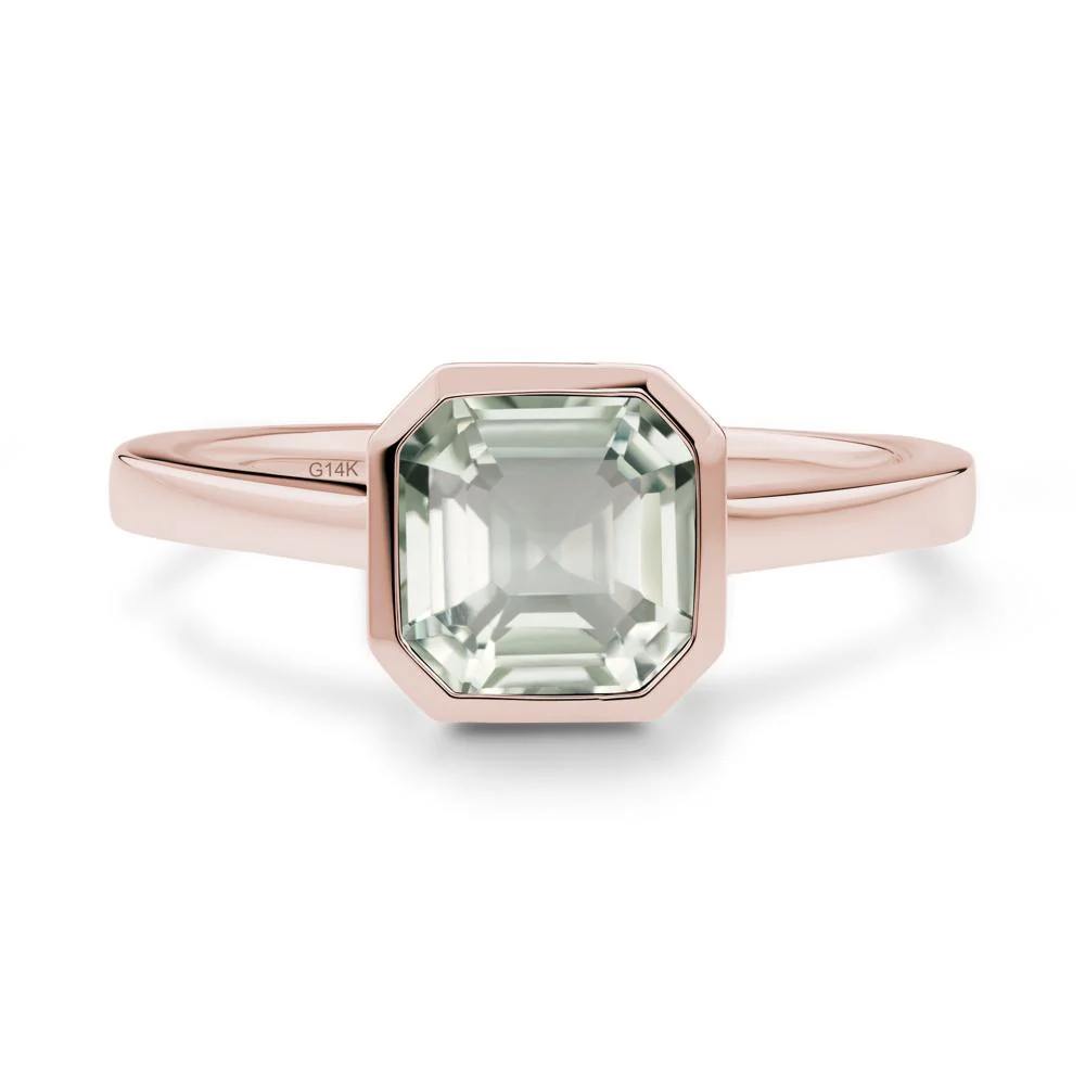 Asscher Cut Green Amethyst Engagement Ring - Image 6