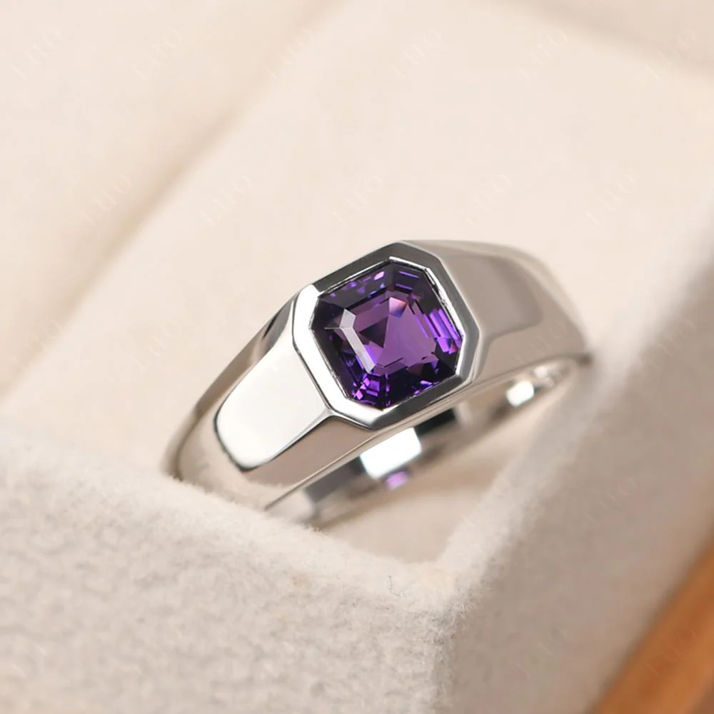 Amethyst Unisex Engagement Ring - Image 10