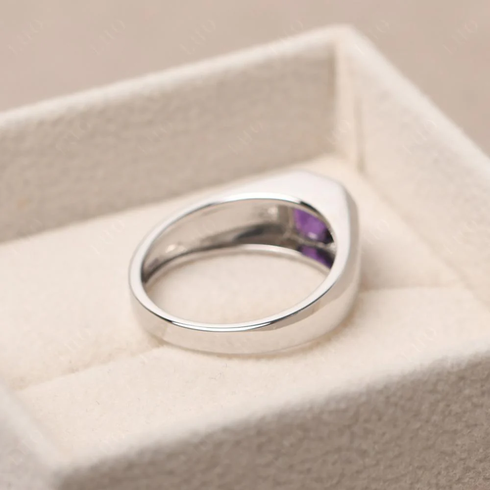 Amethyst Unisex Engagement Ring - Image 13