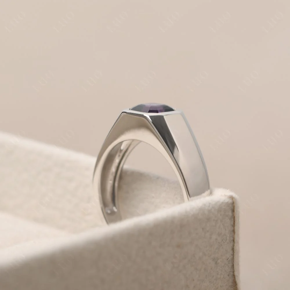 Amethyst Unisex Engagement Ring - Image 14
