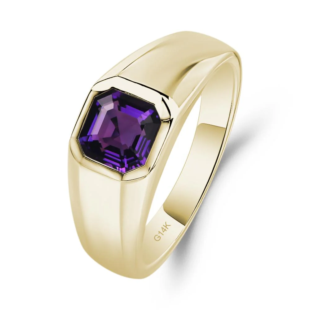 Amethyst Unisex Engagement Ring - Image 4