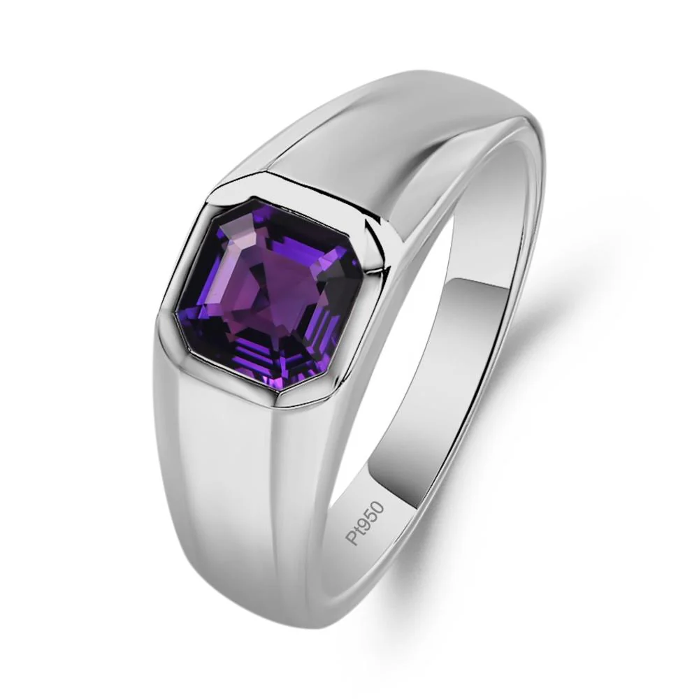 Amethyst Unisex Engagement Ring - Image 6
