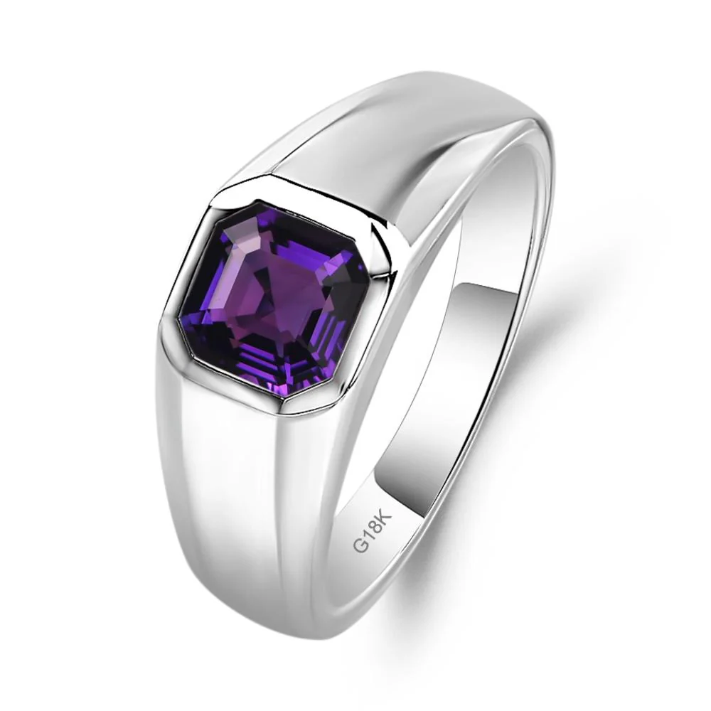 Amethyst Unisex Engagement Ring - Image 7