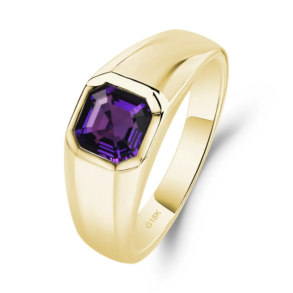 Amethyst Unisex Engagement Ring - Image 8