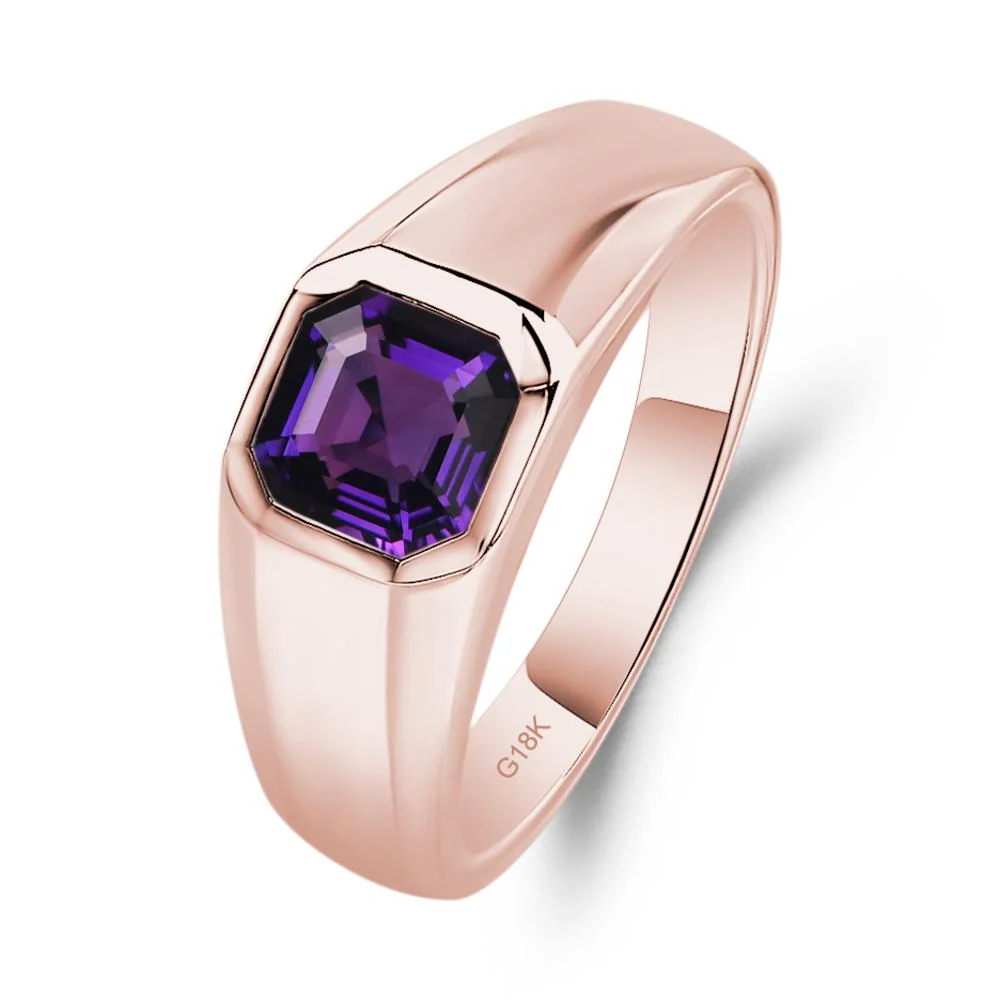 Amethyst Unisex Engagement Ring - Image 9