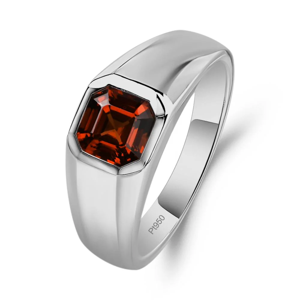 Garnet Asscher Cut Bezel Ring - Image 6