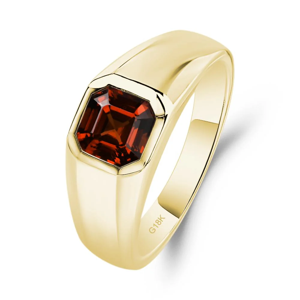Garnet Asscher Cut Bezel Ring - Image 8