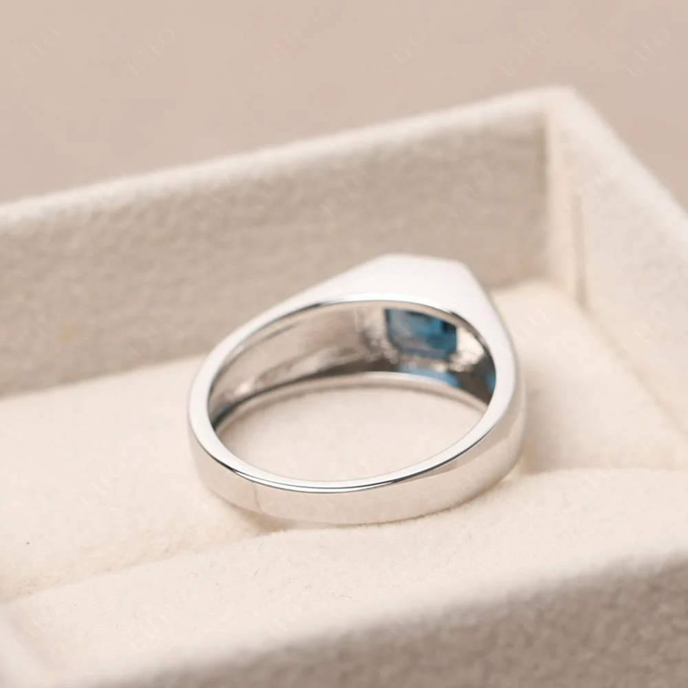 London Blue Topaz Unisex Engagement Ring - Image 12